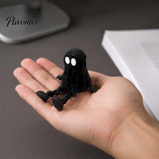 Настольное украшение на Хэллоуин, 3D-печатная шарнирная фигурка призрака, Игрушка с подвижными суставами, Забавная маленькая переносная фигурка с капюшоном, Декор, Неокрашенная