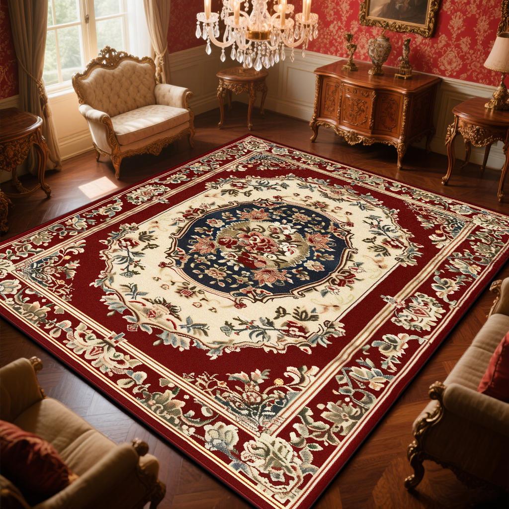 Persian Luxury Red Carpet Living Room Large Size Rug Non-slip Coffee Tables Mat Home Decoration Bedroom Lounge Rug 200x300cm