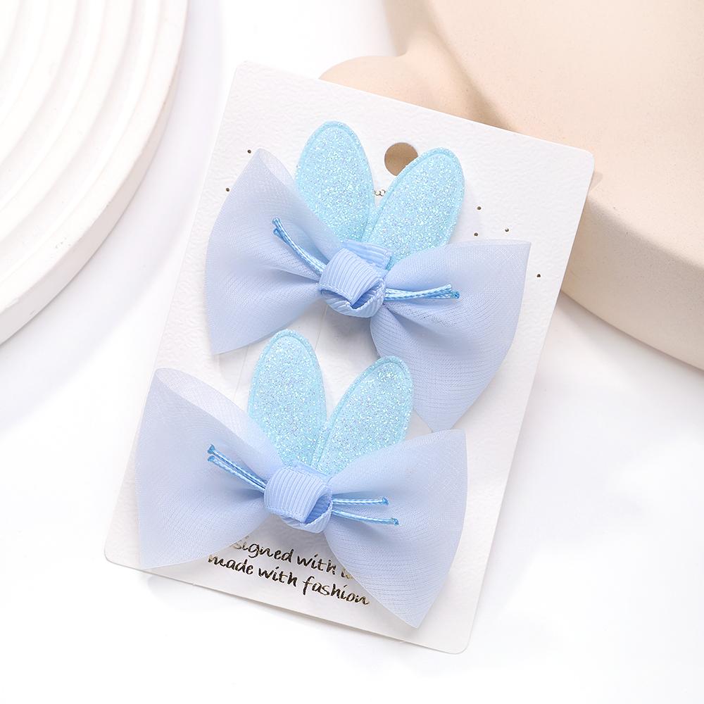 2pcs/set Lovely Lace Bows Hair Clips for Girls Sweet Solid Color Gauze Clip Soft Hairpins Pink Princess Kids Hair Accessories