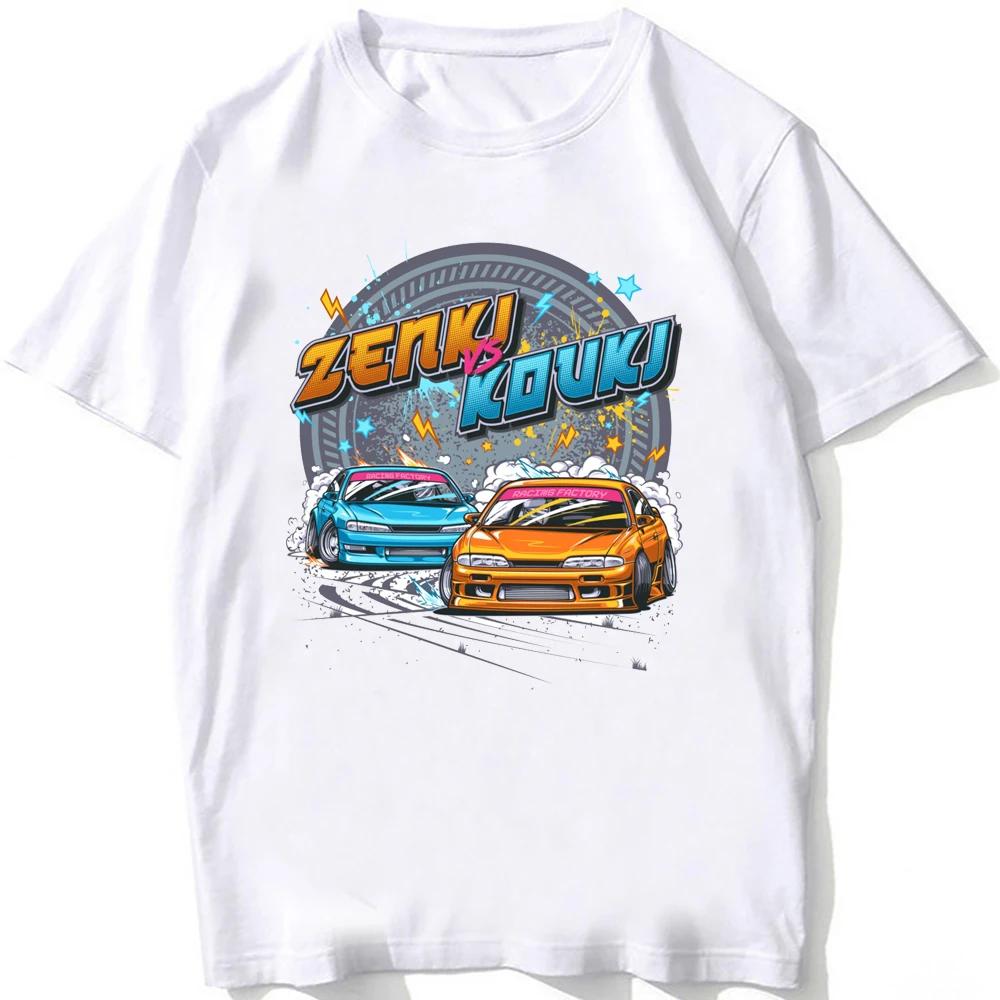 Silvia S14 Louki vs Zenki Silvia S13 S15 Drift King Style T-shirt New Summer Men Short Sleeve JDM Sport Anime Cartoon Boy Tees