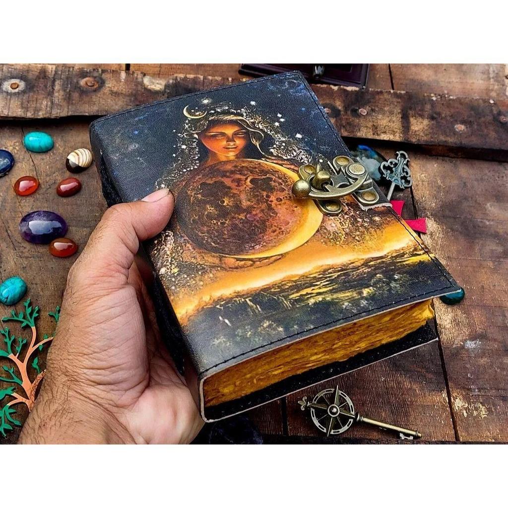 Vintage Leather Mother Goddess Journal For Men Women Traveling Sketchbook