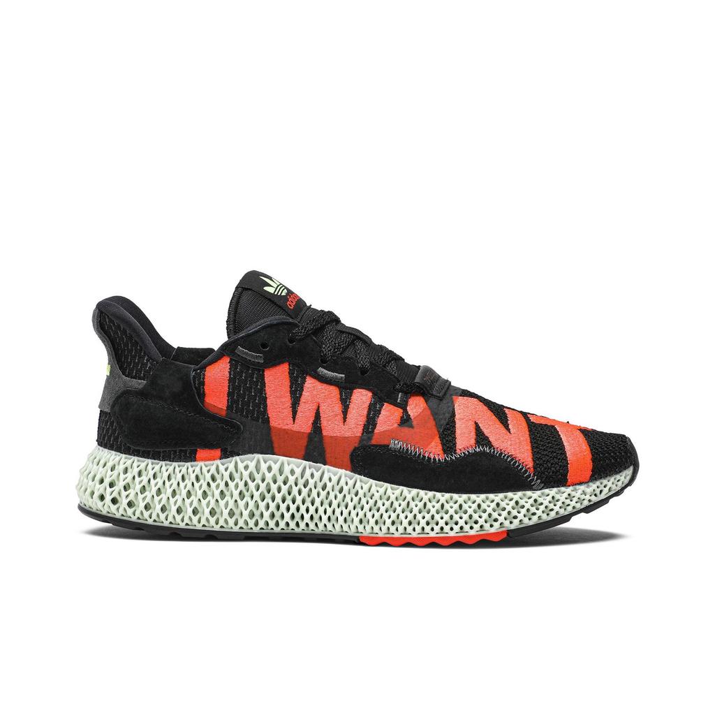 adidas ZX 4000 4D 'I Want , I Can' (Unisex) Core Black / Solar Red / Volt Casual Shoes EF9625