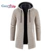 Cozy Up Новый свитер с длинными рукавами, мужской утепленный флисовый вязаный кардиган средней длины