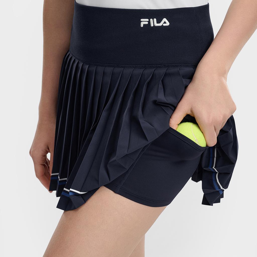 Fila Теннисная мода Простая Спортивная Универсальная Удобная Плиссированная Теннисная Юбка Женские юбки Звездный-Синий A51W623301FNV
