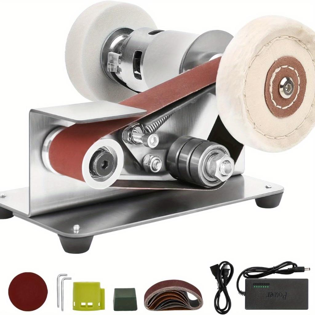 1 Set Versatile Mini Belt Sander & Sharpener: 7 Adjustable Speeds, Angle Precision, US Plug - Ideal for Metal & Wood