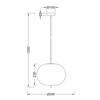 Suspension ovale verre opale 23W IP20 E27 Diam 290mm