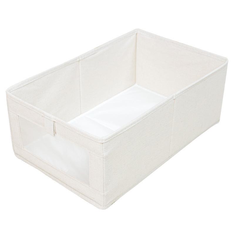 Foldable Cotton & Linen Storage Box for Jeans, Books, and Underwear