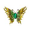 Creative Alloy Enamel Rhinestone Flame Butterfly Brooch High-End Exquisite Women'S Clothing Corsage Jewelry Pin