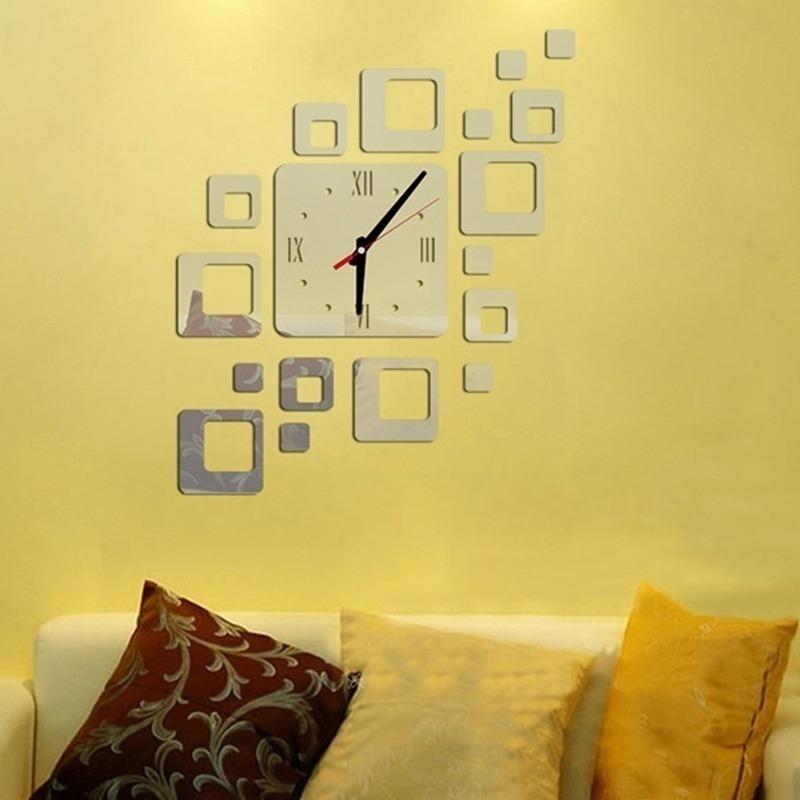 Modern Design 3D Clock DIY Wall Clock Mirror Room Bedroom Kitchen Wall Sticker Home Decor