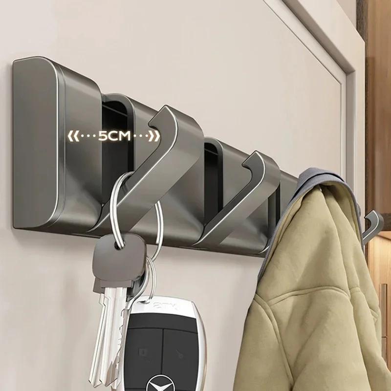 Алюминиевый невидимый складной креативный крючок для переноски сумок, крючок для подвешивания полотенец, складные крючки, настенный крючок, вешалка для одежды, настенное крепление