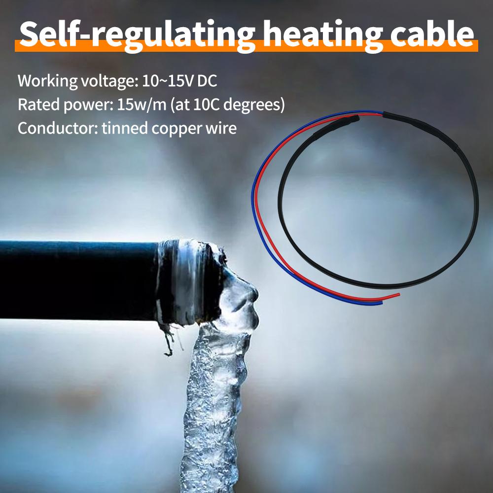 DC 12V~14V нагревательный кабель для подключения автомобиля грузовика нагреватель водопроводной трубы для автофургона антифриз саморегулирующиеся комплекты труб
