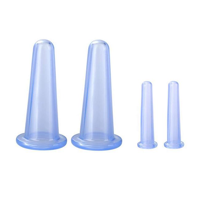 4 шт., набор для баночной терапии, массажные вакуумные банки, силиконовые банки для массажа лица, против целлюлита, против морщин