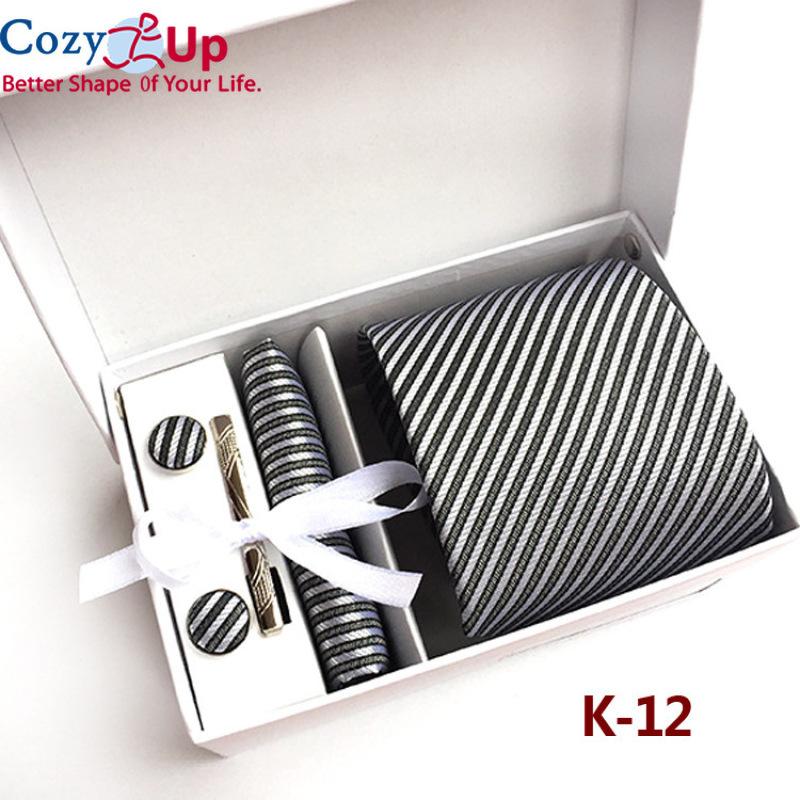 Cozy Up Мужской набор галстуков, карманный квадратный зажим, носовой платок, запонки, галстук для мужчин