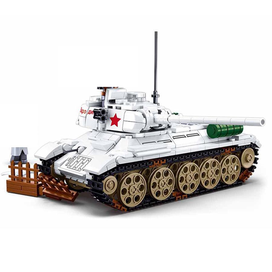518 шт. 0978 WW2 Танк Т-34/85 Модель Конструктор Зимнее Контрнаступление Мировая Армия Солдат Детские Кирпичики Игрушка