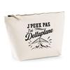 Trousse Beige J’peux Pas J’ai Deltaplane J'peux Pas Minimaliste | Trousse De Toilette En Coton 3 L Avec Zip Métal Et Fond Plat
