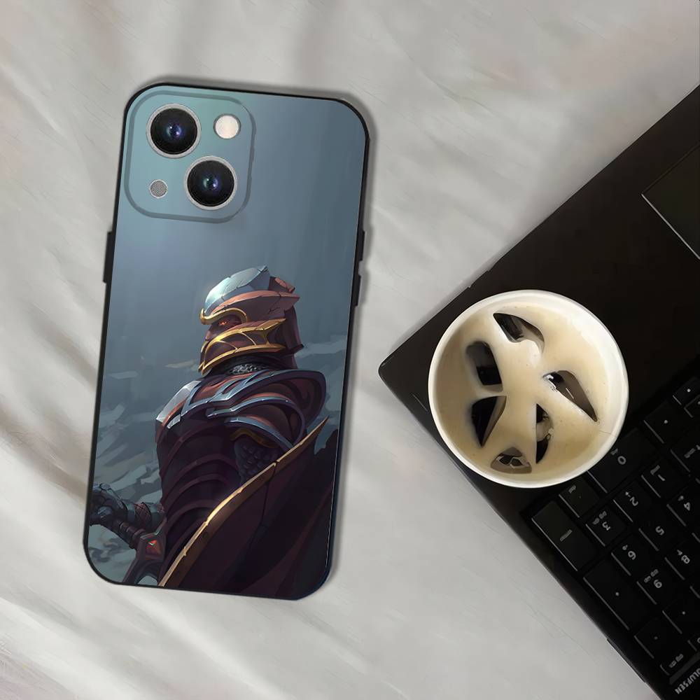 D-Dota 2 Крутой Игровой износостойкий Чехол для Телефона Для iPhone 17,16,15,14,13,12,11,Pro,XS,Max,XR,Plus,E,SE4,Mini Черный Мягкий Чехол