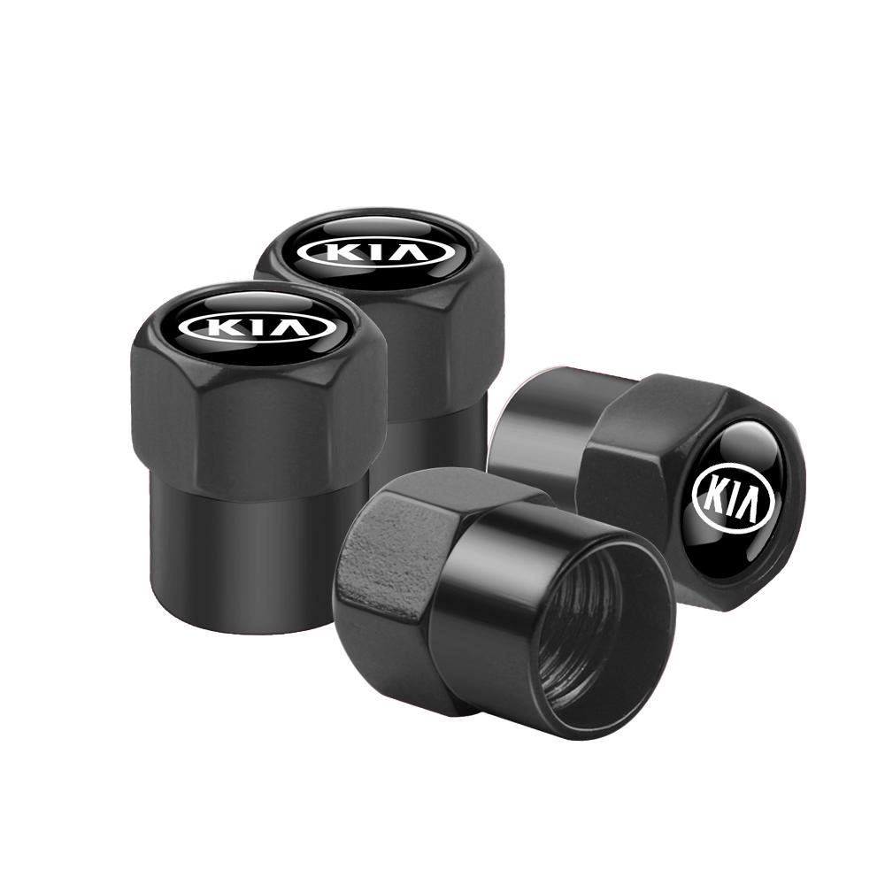 2026 Hot Car Sticker 4Pcs 3D Aluminum Alloy Car Wheel Tire Air Valve Dust Caps Rim Accessories For Kia Rio 3 Soul Picanto EV6 Ce
