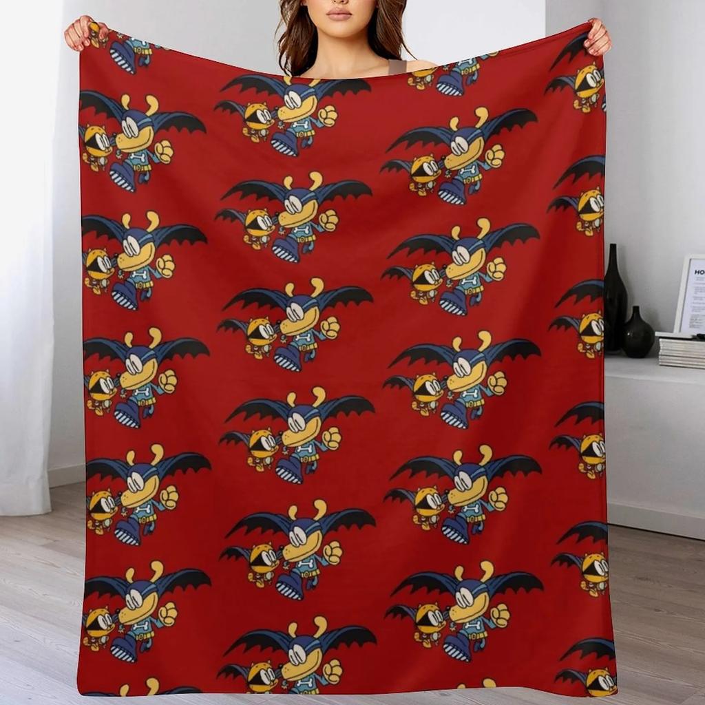 Dog Man and Cat Kid running fan art Throw Blanket Cozy Warm Blanket for Bed Room Decor