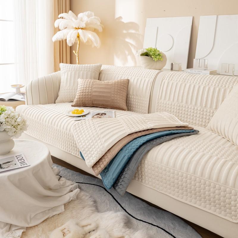 Зимний бархатный чехол для дивана, утепленный плюшевый коврик для дивана, нескользящий диван, чехлы Chshion для гостиной, однотонное полотенце для дивана