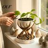 Desktop Organization Accessory 3D Printed Tree Root Planter, Bionic Wood Textured Flower Pot with Unique Resin Succulent Drainage Hole, Container Desk
