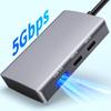Компактный USB C адаптер, док-станция с 5 портами и кардридером TF, USB 3.0 для ноутбуков, смартфонов и других устройств