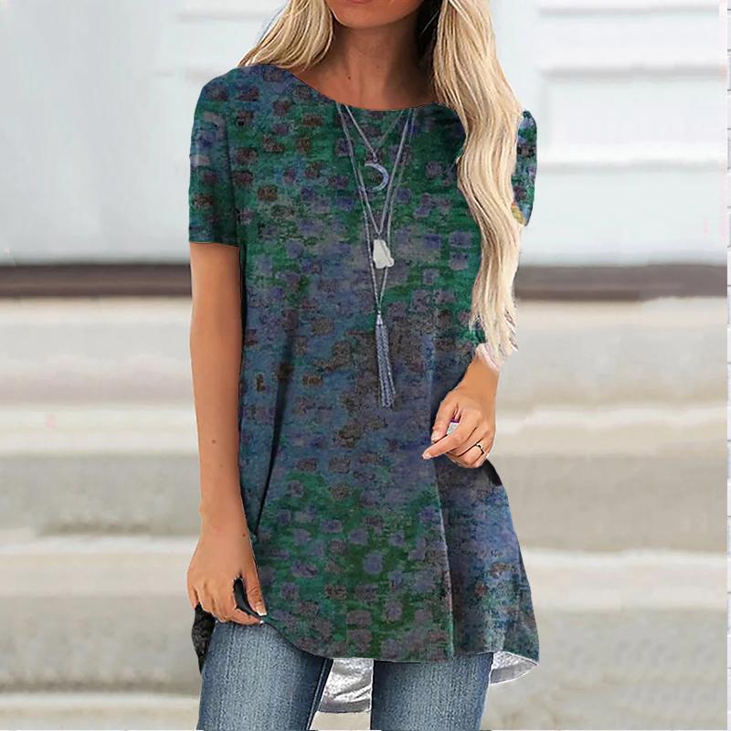 Уютный топ, женские повседневные футболки с красивым принтом, винтажные рукава реглан, женские модные футболки с короткими рукавами, S-8XL