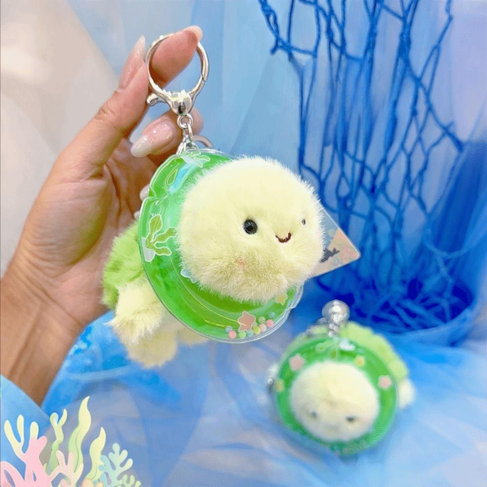 Kawaii Ocean Animal Plush Keychain Seahorse Dolphin Plush Doll Birthday Gift