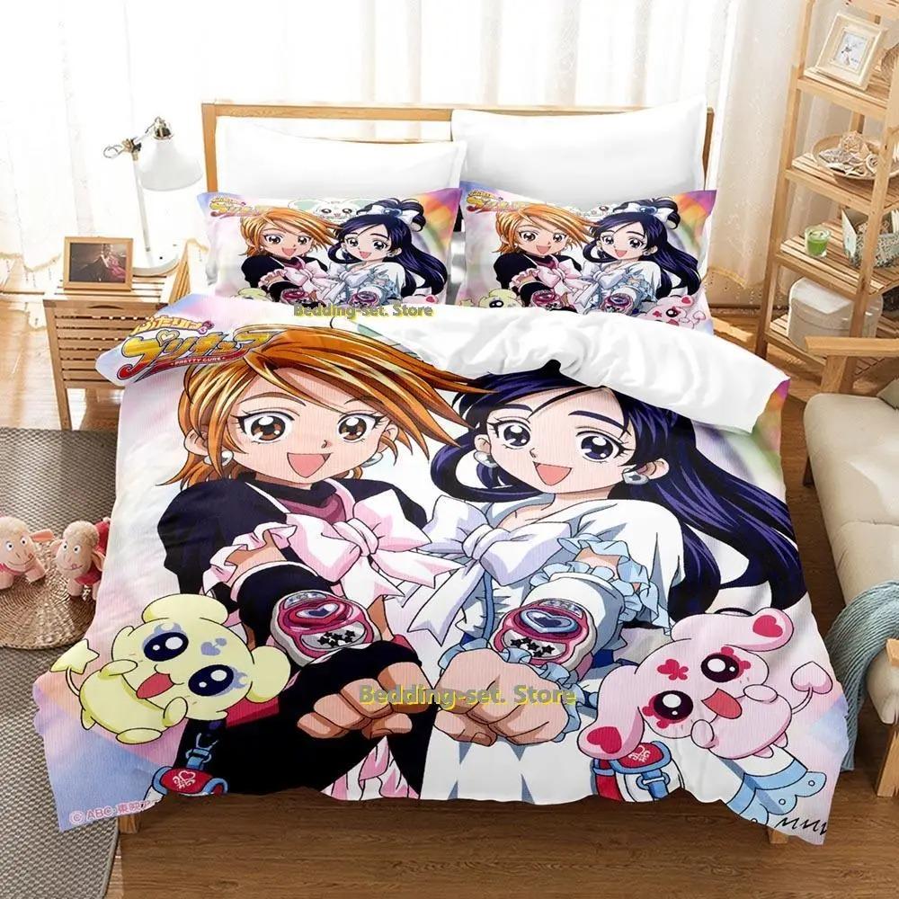 Новый комплект постельного белья Pretty Cure Односпальный Полуторный Двуспальный Queen King Размер Аниме Пододеяльник для Взрослой Детской Спальни Декор