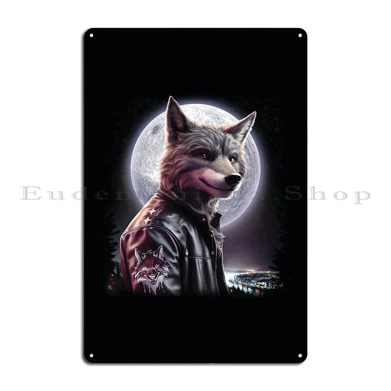 Airbrush Inspired Wolf Bf Max Metal Plaque Club Design Create Pub Mural Classic Tin Sign Poster