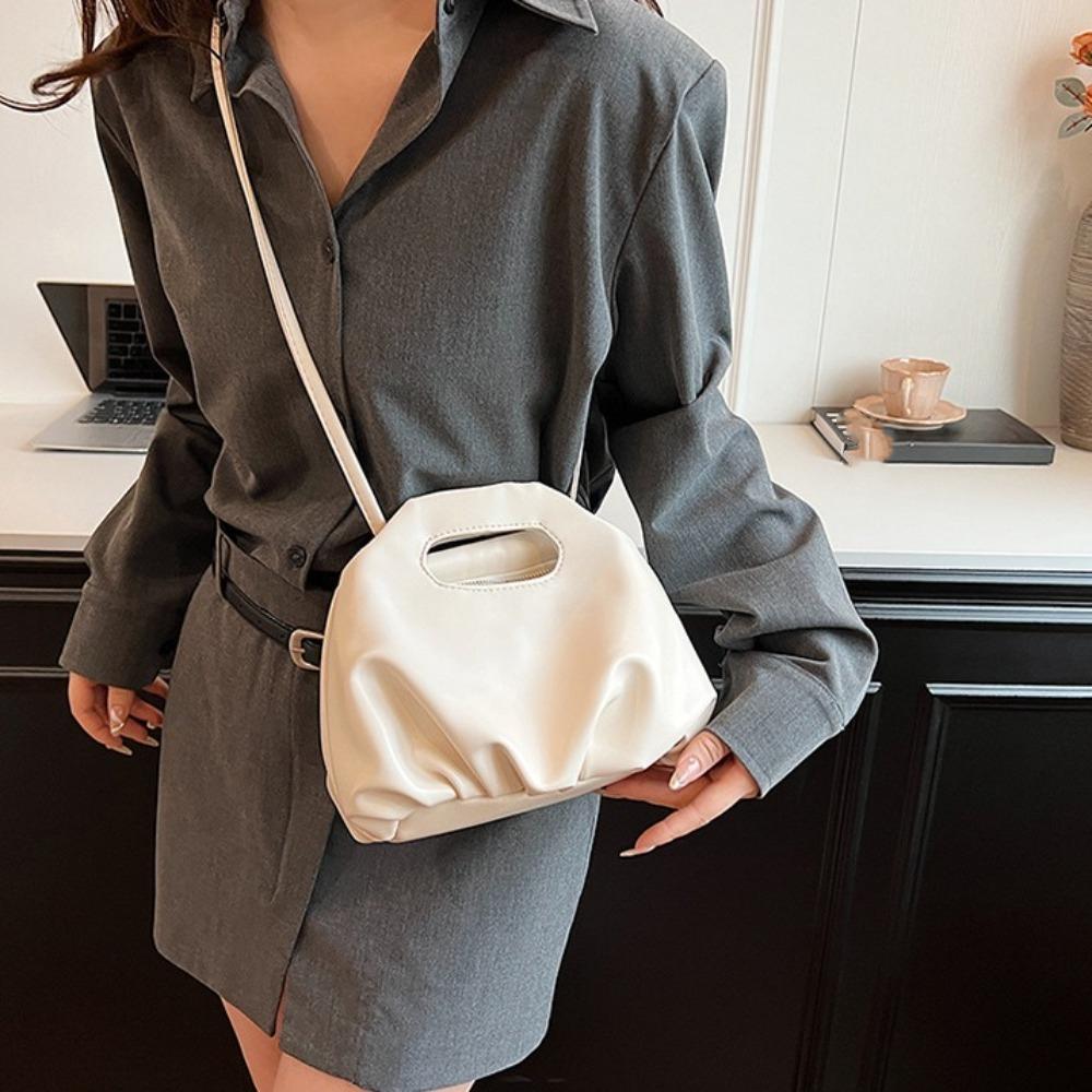 Корейский стиль Облако Сумка Сумка через плечо Пельмени Сумка-тоут Простая плиссированная женская сумка