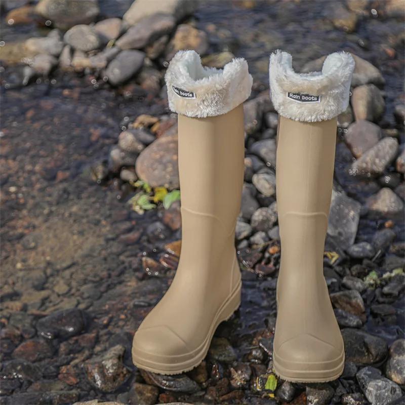 Fashion 2024 New Rain Boots High-top Same Style for Men Women Waterproof Shoes Long Boots Rubber Shoes Lightweight Non-slip Overshoes