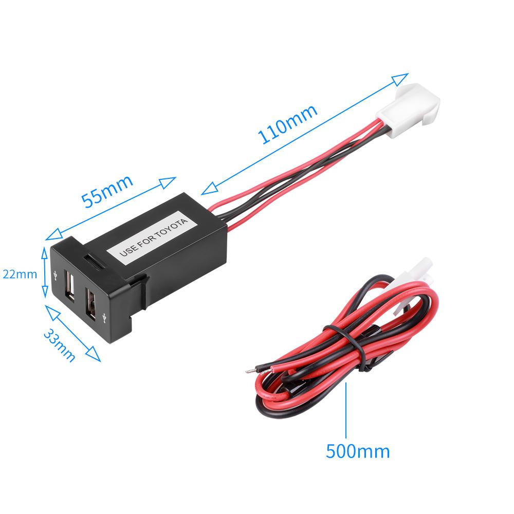 Для Toyota Corolla Оригинальное отверстие Модифицированное USB Автомобильное зарядное устройство для телефона Двойное 4.2A Двойное автомобильное зарядное устройство Установка Зарезервированное положение отверстия