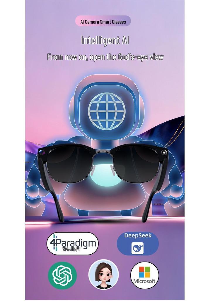 AI Smart Bluetooth Glasses: Multifunctional, Anti-Blue Light, with Camera, Navigation, Calls, Translation, and Sunglasses