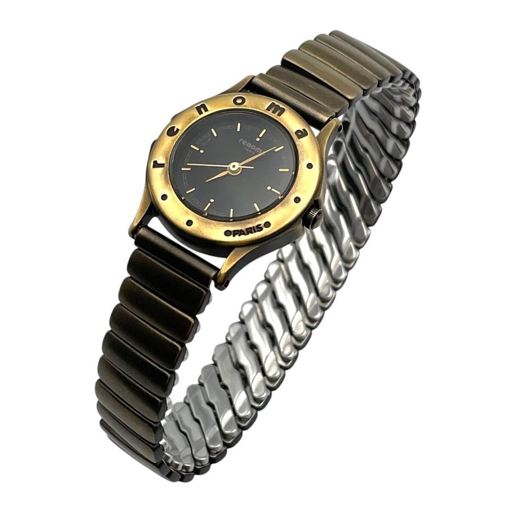 CITIZEN Fudo Renoma Paris Quartz Watch 3 Hands Analog Round Black Dial 6031-G02476 Women's [ah25]