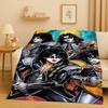 Retro Kiss Rock Heavy Metal Band Gene Simmons Flannel Blanket,Ultra Soft Plush Throw for Home Bedroom Bed Sofa Cover Office