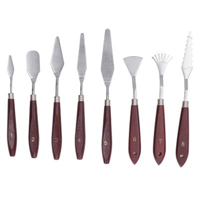 Набор из 8 ножей для рисования, универсальный шпатель из нержавеющей стали, мастихины, скребок для смешивания красок