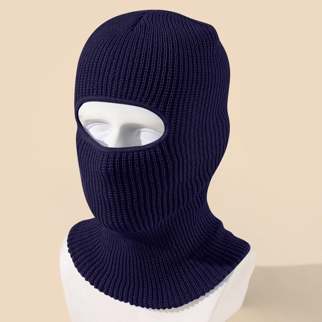 1-Hole Ski Mask Knitted Face Cover Adult Winter Balaclava Full Face Mask For Winter Outdoor Sports