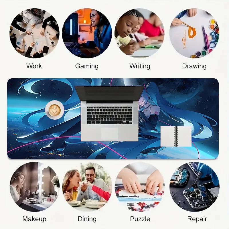 1Pc Space Fantasy Journey Gaming Mouse Pad Keyboard Desk Mat Non-slip Rubber Lock Edge Waterproof Computer Mousepad for Office Home Decor Y1150