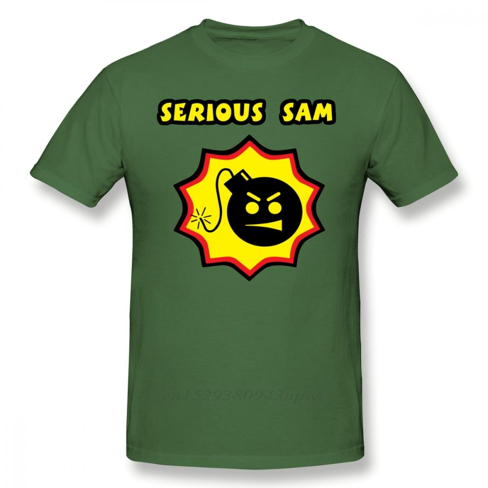 Футболка Serious Sam Реплика футболки Serious Sam 100% Хлопок Летняя футболка Мужская Милая с коротким рукавом Печатная футболка