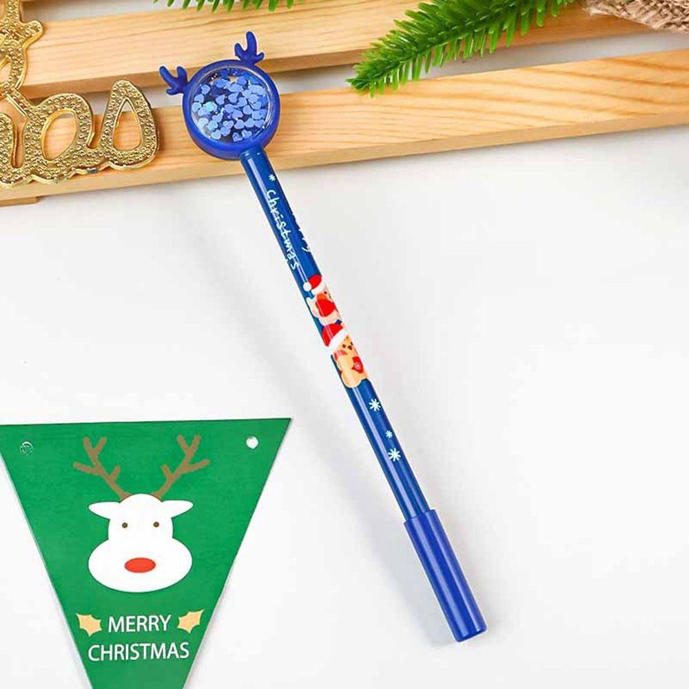 Cartoon Writing Pen Christmas Stationary Supplies Signing Pen Christmas Gel Pens Pressable Pens