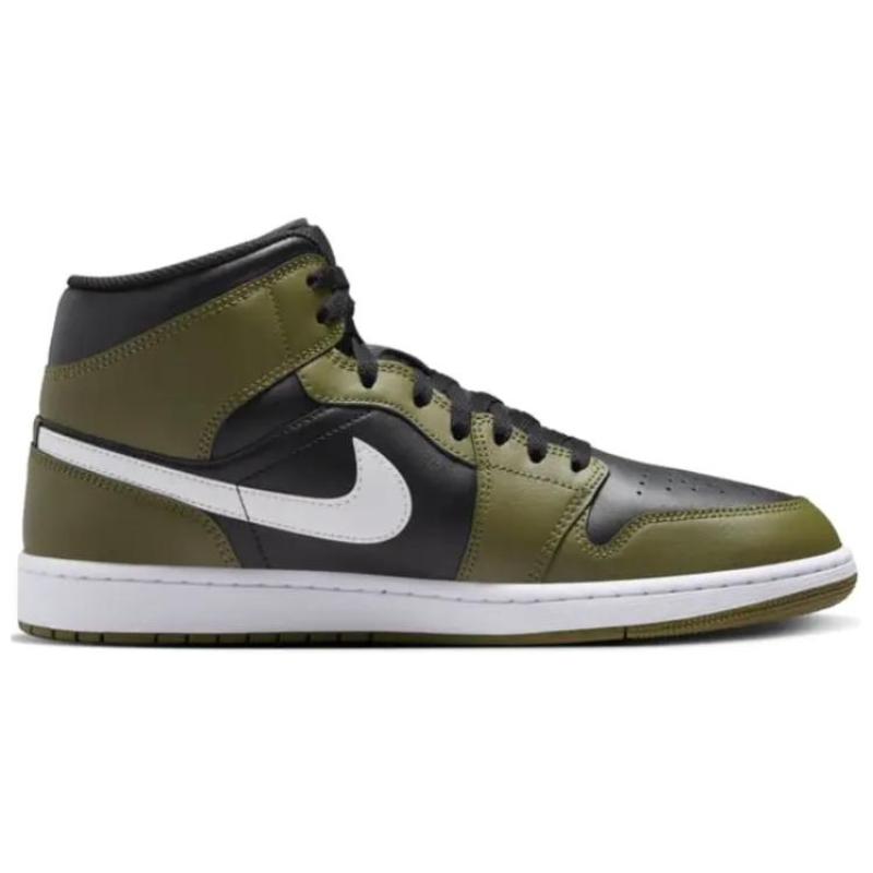Jordan 1 Mid Черный Белый Оливковый Jordan DQ8426-092