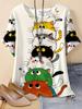 Vintage Women's Summer T-Shirt Anime Cat Graphics O-Neck Short Sleeve T-Shirts Female Streetwear Casual Oversized Woman Clothes