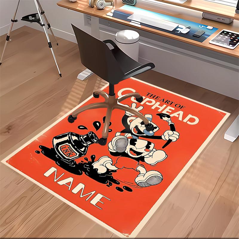 Custom personalization Cuphead Print Area Rug - Soft, Washable Non-Slip Indoor Mat,Living Room,Home&Office Decorative Rug