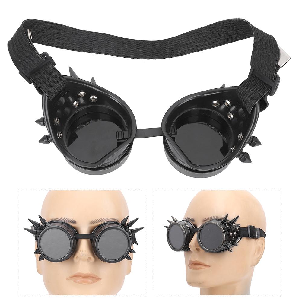 Промышленные Винтажные Очки Steampunk с Шипами Уникальные Велосипедные Очки Двухслойные Ветрозащитные Солнцезащитные Очки из АБС-пластика