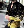 Men's 3D Print Long Sleeve Casual Shirt, Plus Size, Trendy European & American Style