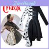 Stylish Polyester Cosplay Dress For Stage Performances Featuring 101 Dalmatians Motif