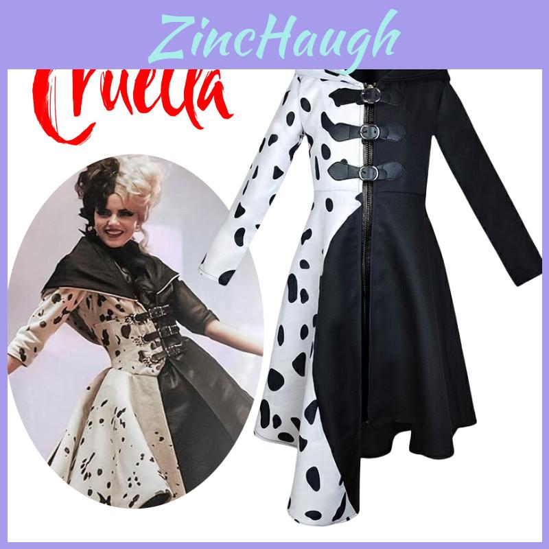 Stylish Polyester Cosplay Dress For Stage Performances Featuring 101 Dalmatians Motif