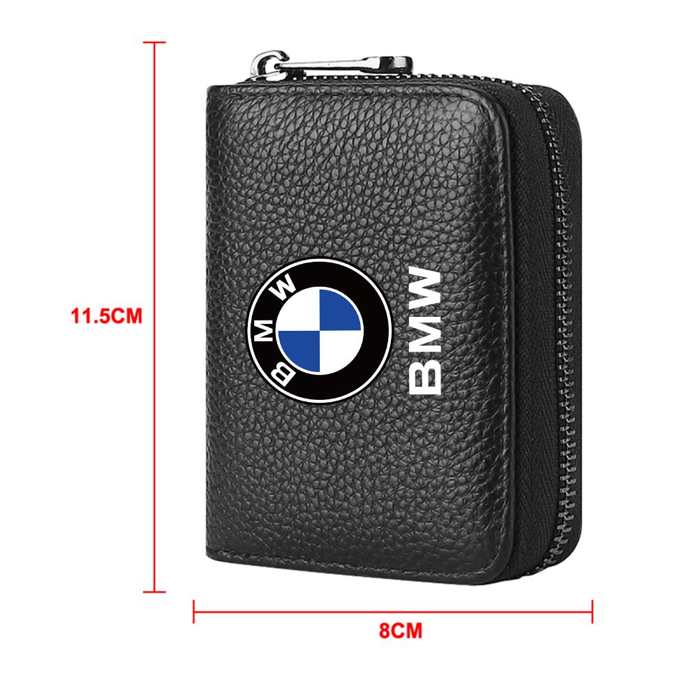 BAAZ2 Наклейка на автомобиль Для BMW Для BMW Кожа PU Мужчины Женщины Держатель для карт Маленький кошелек на молнии Кошелек для монет Однотонный Дизайн-гармошка rfid ID Автобусный