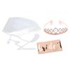Набор ленты невесты и фаты с тиарой, модный элегантный стиль, привлекательная свадебная лента для вечеринки в честь помолвки, розовое золото