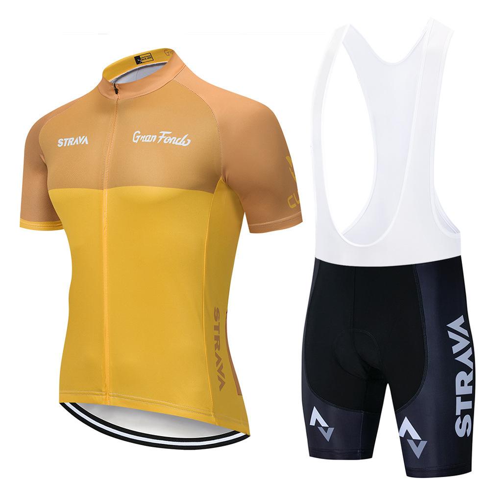 Strav Tour De France Cycling Suit Short Sleeve Suit Men's and Women's Summer Breathable Road Mountain Bike Suit